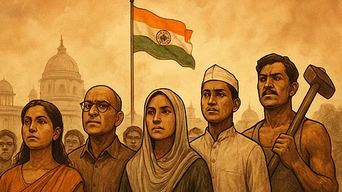 1950 में भारत ने खुद को एक तोहफ़ा दिया - संविधान। (Sora AI)