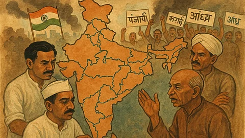 सरदार पटेल और वी.पी. मेनन का योगदान (Sora AI)