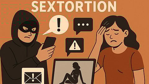 Sextortion एक पीड़ित महिला की तस्वीर