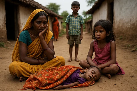 कुपोषण और लैंगिक भेदभाव की दोहरी मार ने एक मासूम बच्ची की जान ले ली। (AI)