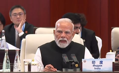 शंघाई सहयोग परिषद की बैठक को संबोधित करते हुए प्रधानमंत्री मोदी