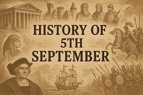5 सितंबर (History Of 5th September) के दिन से जुड़ी कुछ महत्वपूर्ण घटनाओं चित्रों के माध्यम से दिखाया गया है