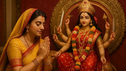 भोजपुरी सिनेमा की जानी-मानी एक्ट्रेस अक्षरा सिंह माता की भक्ति में लीन हैं।