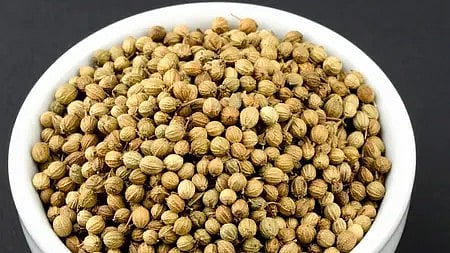 एक कटोरी में ताजा धनिया, स्वास्थ्य और रसोई के लिए उपयोगी