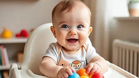 तस्वीर में नवजात शिशु दिखाई दे रहा है, जो शिशु सुरक्षा दिवस 2025 के संदर्भ में है।