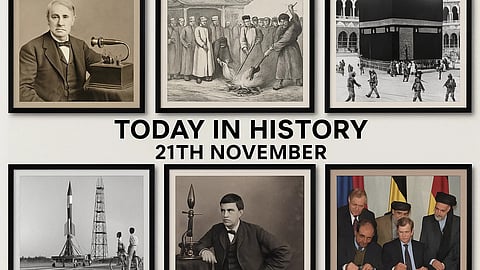 1 नवंबर (History Of 21th November) के दिन से जुड़ी कुछ महत्वपूर्ण घटनाओं को चित्रों के माध्यम से दिखाया गया है