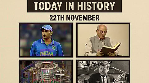 22 नवंबर (History Of 22th November) के दिन से जुड़ी कुछ महत्वपूर्ण घटनाओं को चित्रों के माध्यम से दिखाया गया है