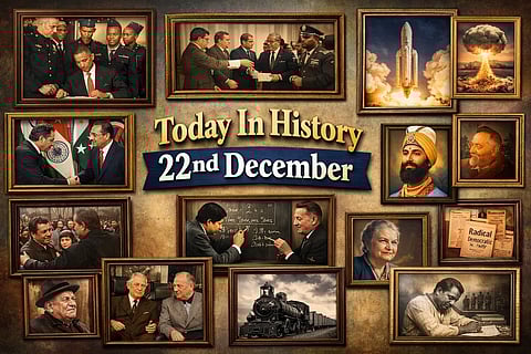 22 दिसंबर (History Of 22nd December) के दिन से जुड़ी कुछ महत्वपूर्ण घटनाओं को चित्रों के माध्यम से दिखाया गया है
