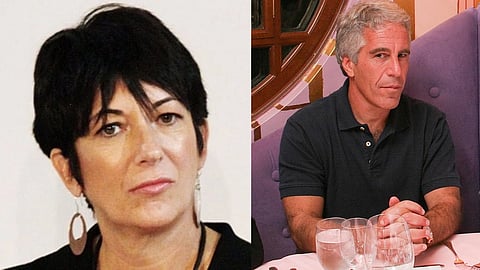 तस्वीर में एक तरफ गिस्लेन मैक्सवेल और दूसरी तरफ जेफ्री एपस्टीन