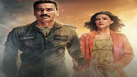 सिनेमाई सेट पर अभिनेता और अभिनेत्री झलक|