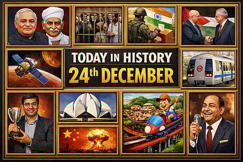 24 दिसंबर (History Of 24th December) के दिन से जुड़ी कुछ महत्वपूर्ण घटनाओंnको चित्रों के माध्यम से दिखाया गया है