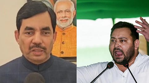 तस्वीर में तेजस्वी यादव और शाहनवाज़ हुसैन