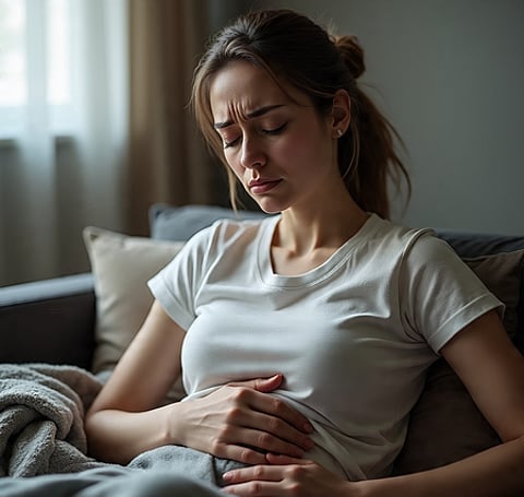 मासिक धर्म के दौरान एक महिला पेट दर्द से परेशान