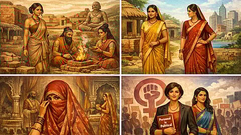 अलग-अलग समय में साड़ी पहनने के तरीके रहे है।