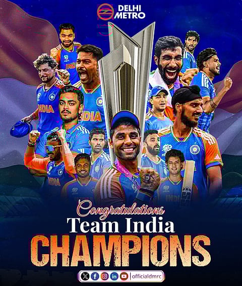 आईसीसी टी20 वर्ल्ड कप जीत पर डीएमआरसी का खास अंदाज,