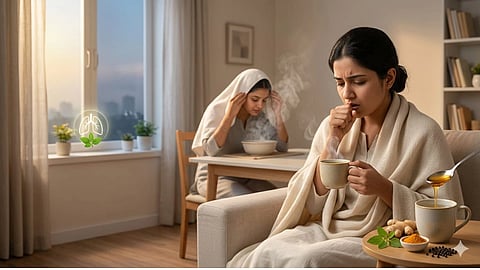 सूखी खांसी आमतौर पर वायरल इन्फेक्शन, एलर्जी या गले में सूजन के कारण होती है।