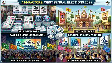 हर बार बंगाल चुनाव में ध्रुविकरण का मामला एक अहम भूमिका में रहता है l इस चुनाव में भी कुछ ऐसे ही देखने को मिल रहा है l बंगाल की जनता दो धाराओं में बंट गयी है l M-फैक्टर का मतलब सीधे महिला या फिर मुस्लिम से जोड़ कर देखा जाता है l लेकिन इस चुनाव में M-फैक्टर केवल 2 (महिला-मुस्लिम) नहीं है और भी हैं l