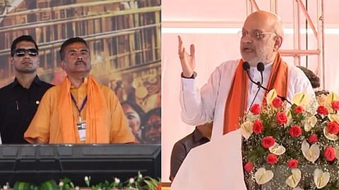 अमित शाह और शुभेन्दु अधिकारी।