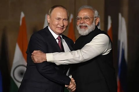 रूसी राष्ट्रपति व्लादिमीर पुतिन और प्रधानमंत्री नरेंद्र मोदी(Twitter)