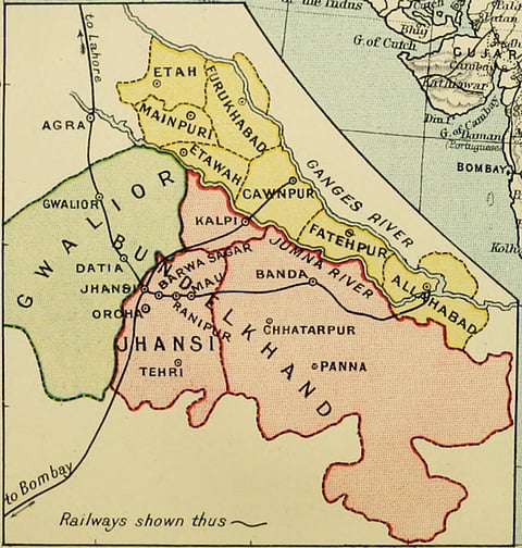 बुंदेलखंड मध्य प्रदेश और उत्तर प्रदेश में है (wikimedia commons)