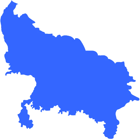 उत्तरप्रदेश का सांकेतिक नक्शा (wikimedia commons)