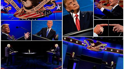 ट्रम्प और बाइडन के बीच आखिरी प्रेसिडेंशियल डिबेट। (VOA)