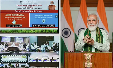 नई दिल्ली में प्रधानमंत्री नरेंद्र मोदी ने कृषिएग्रीकल्चर इन्फ्रास्ट्रक्चर फंड को लॉन्च करते हुए। (Image: PIB)