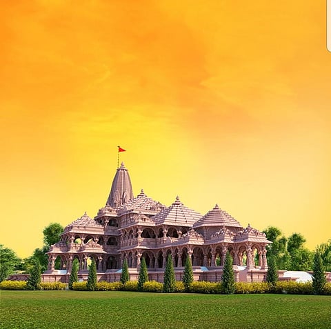 अयोध्या के प्रस्तावित राम मंदिर का डिज़ाइन(Image: Shri Ram Janmbhoomi Teerth Kshetra, Twitter)