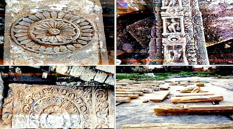 निर्माण कार्य के दौरान मिली आकर्तियाँ(Source:Shri Ram Janmbhoomi Teerth Kshetra, Twittter Handle)