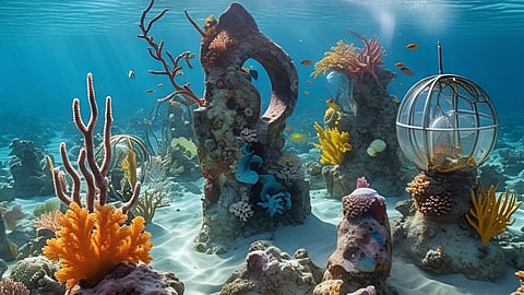 underwater sculptures(ai image )