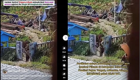 Screenshots of fake video and original video from social media