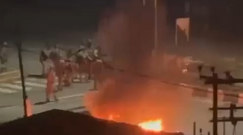 The Arambai Tengol protest in Imphal on Saturday night ശനിയാഴ്ച രാത്രി ഇംഫാലില് നടന്ന ആരംഭായ് തെംഗോല് പ്രതിഷേധം