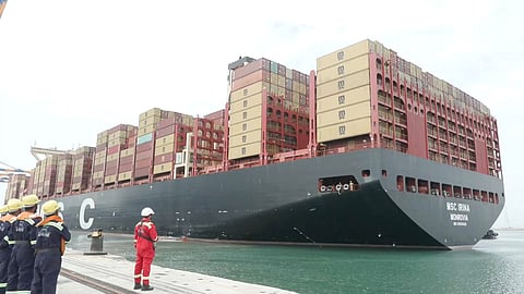 MSC Irina berthed at Vizhinjam port