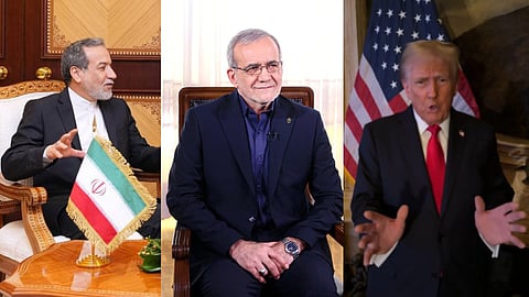 Iran vs Isreal, Masoud Pezeshkian, Donald J. Trump, Seyed Abbas Araghchi