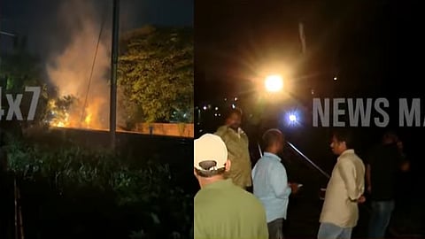 Fire in Railway track, Kollam Polayathodu
