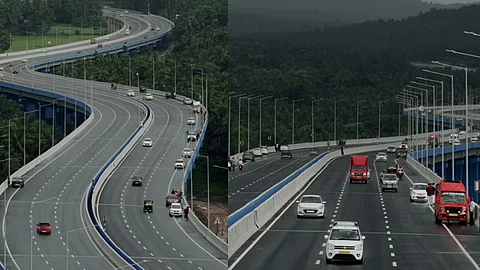 Vattappara viaduct on NH 66 in Kerala, India