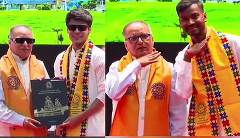 വിക്ടറി പോസ്, കൊറിയന് ഫിംഗര് ഹാര്ട്ട്; മനസ് കീഴടക്കി ഒരു പൂക്കീ പ്രൊഫസര്