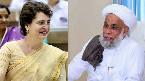 Priyanka Gandhi meets Sayyid Muhammad Jifri Muthukkoya Thangal