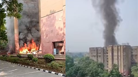 ഡല്ഹിയിലെ രാജ്യസഭാ എംപിമാര് താമസിക്കുന്ന ഫ്ളാറ്റില് വന് തീപിടിത്തം; ആദ്യനില പൂര്ണമായും കത്തിനശിച്ചു