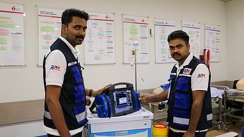 Nurses Abhijith Jees (Left) and Ajeesh Nelson (Right), newly recruited by Response Plus Medical, revived a passenger who went into cardiac arrest aboard an Air Arabia flight from Kochi to Abu Dhabi.