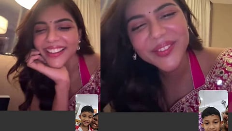 'ഒടുവിൽ ചന്ദ്രചേച്ചിയെ വീഡിയോ കോളിൽ കണ്ട് കുഞ്ഞു വീരു' ഗുരുവായൂരിൽ വരുമ്പോൾ നേരിട്ട് കാണാമെന്ന് ഉറപ്പ് നൽകി കല്യാണി പ്രിയദർശൻ