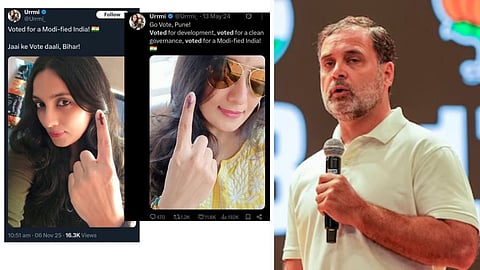 ബിഹാറില് വോട്ട് ചെയ്തെന്ന് മഹാരാഷ്ട്രക്കാരി, പൂനെയില് വോട്ട് ചെയ്ത ചിത്രം കുത്തിപ്പൊക്കി കോണ്ഗ്രസ്; 'വോട്ട് ചോരി' ശരിയല്ലേയെന്ന് സോഷ്യല് മീഡിയ