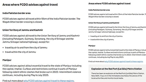 ഇന്ത്യയിലേക്കുള്ള യാത്രയ്ക്ക് നിയന്ത്രണം; പൗരന്മാർക്ക് ജാഗ്രതാ നിർദേശവുമായി യുകെ