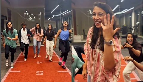 നിശ്ചയം കഴിഞ്ഞു... ഇനി കല്യാണ മേളം; സ്മൃതി മന്ദാനയ്ക്കൊപ്പമുള്ള വീഡിയോ പങ്കുവച്ച് സഹതാരങ്ങള്