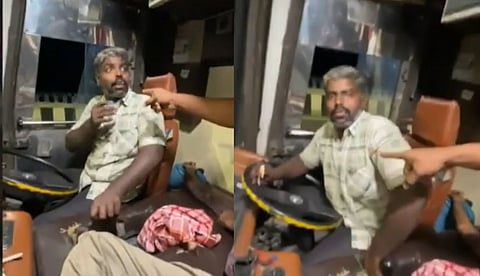 മദ്യലഹരിയില് ബസ് ഓടിച്ച് ഡ്രൈവറുടെ അഭ്യാസം, ലക്കുകെട്ട് ക്ലീനറും; ചോദ്യം ചെയ്തപ്പോള് വാഹനം ഇടിപ്പിച്ച് കൊല്ലുമെന്ന് ഭീഷണി| വീഡിയോ