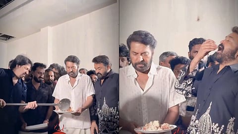 'പേട്രിയറ്റ്' സെറ്റിൽ മോഹൻലാലും മമ്മൂട്ടിയും