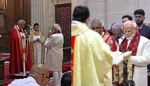 ക്രിസ്മസ് ആശംസ നേര്ന്ന് പ്രധാനമന്ത്രി; ഡല്ഹിയിലെ കത്തീഡ്രലിലെത്തി കുര്ബാനയില് പങ്കെടുത്തു