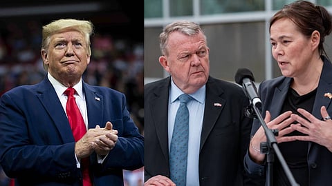 Donald Trump, Danish foreign minister Lars Lokke Rasmussen, Greenland foreign minister Vivian Motzfeldt