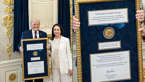 ആഗ്രഹിച്ചതു പോലെ നൊബേലും കൈക്കലാക്കി ട്രംപ്; താക്കീതുകള് അവഗണിച്ച് പുരസ്കാരം കൈമാറി മച്ചാഡോ