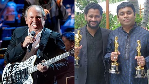 ഹാൻസ് സിമ്മർ, ഓസ്കാർ പുരസ്കാരവുമായി റസൂൽ പൂക്കുട്ടിയും എ.ആർ. റഹ്മാനും